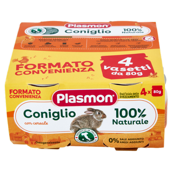 Plasmon Omogeneizzato Coniglio con cereale 4 x 80 g