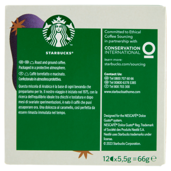 STARBUCKS Espresso Roast by Nescafé Dolce Gusto Caffè 12 Capsule 66 g