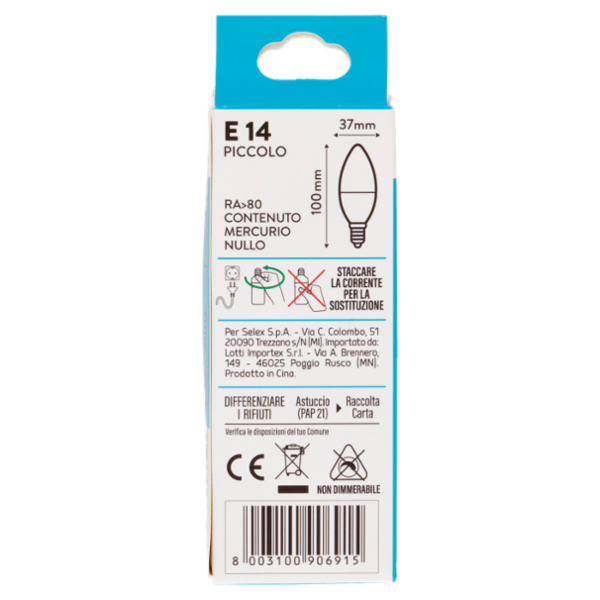 Selex Lampadina Led SMD Mini Oliva E14 3W