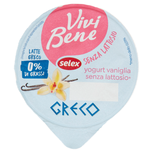 Selex Vivi Bene Yogurt Greco Vaniglia Senza Lattosio 150 g