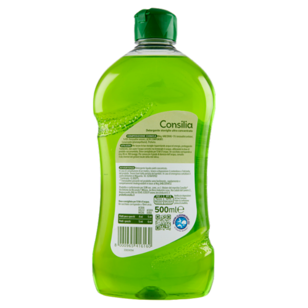 Consilia Detergente per Stoviglie Concentrato Limone Biologico 500 ml