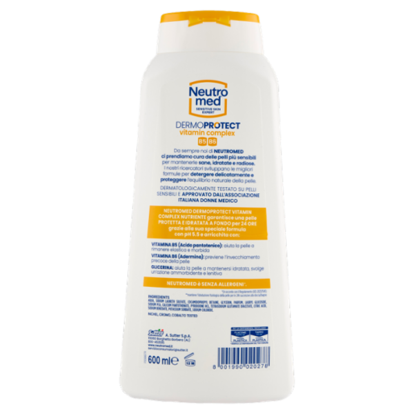 Neutromed Dermoprotect vitamin complex Bagnodoccia Nutriente Mandorla e Miele pH 5,5 600 ml