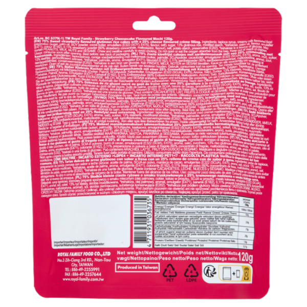 Royal Family Mochi Strawberry Cheesecake 8 Pieces 120 g