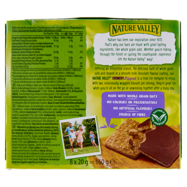 Nature Valley Crunchy Dipped Milk Chocolate Flavour 8 x 20 g