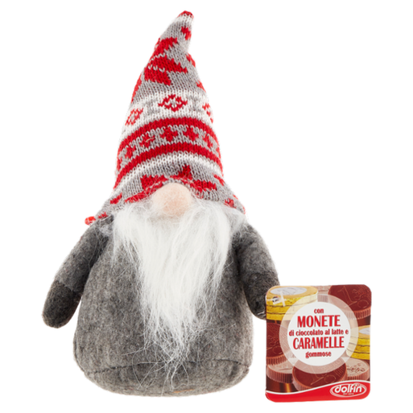 dolfin Gnomo con Monete di cioccolato al latte e Caramelle gommose 50 g