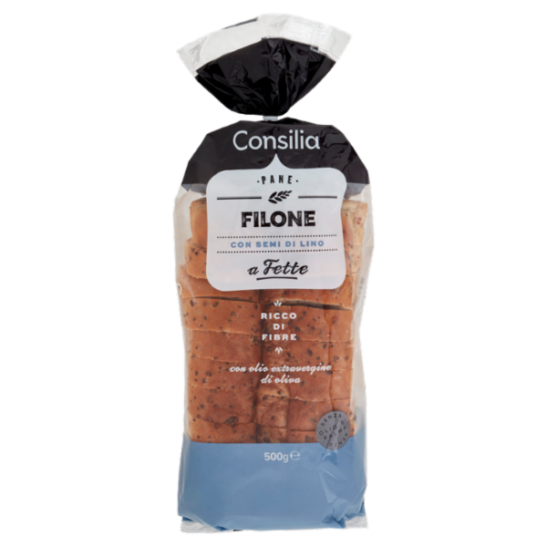Consilia Pane Filone con Semi di Lino a Fette 500 g