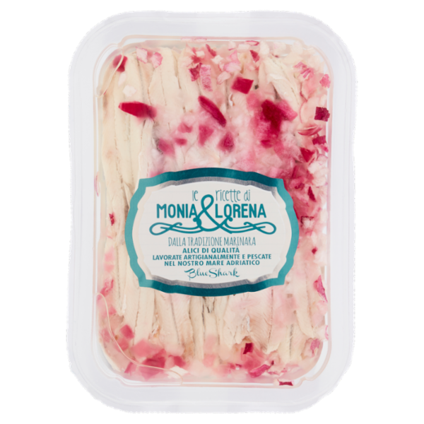 BlueShark le ricette di Monia & Lorena Alici Marinate alla Cipolla Rossa 200 g