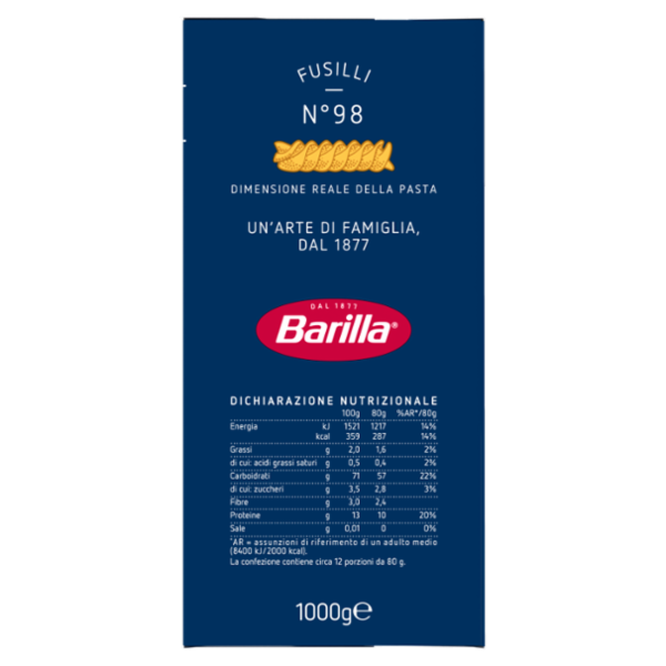 Barilla Pasta Fusilli n.98 1Kg