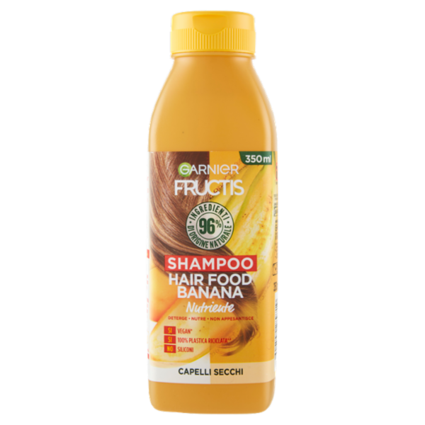 Garnier Fructis Hair Food, Shampoo nutriente alla banana per capelli secchi, 350 ml