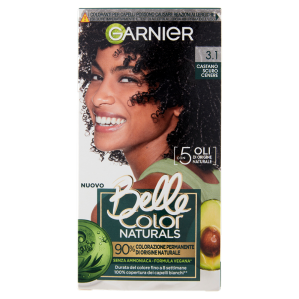 Belle Color Naturals, Colorazione Permanente senza ammoniaca, Castano Scuro Cenere 3.10