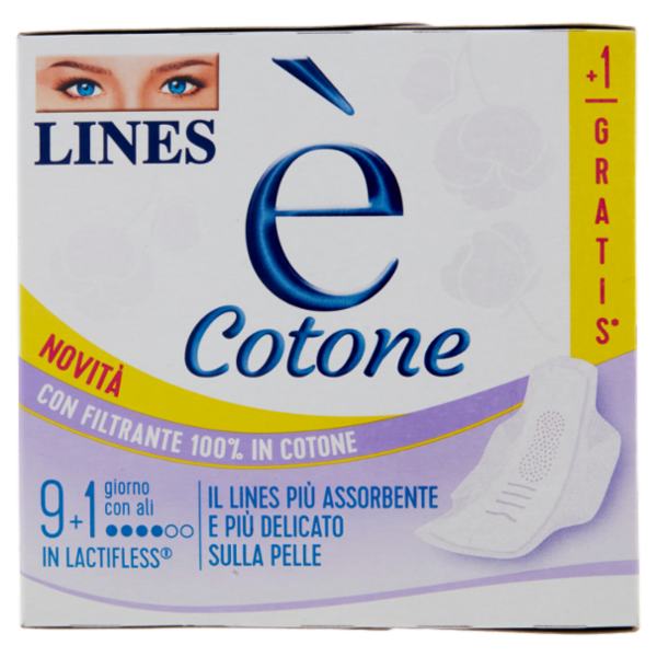 Lines è Cotone giorno con ali 9 + 1 pz