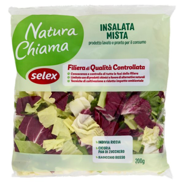 Selex Natura Chiama Insalata Mista Lavata e Pronta per il Consumo 200 g