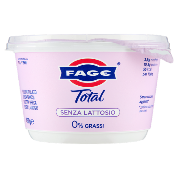 Fage Total Senza Lattosio 0% Grassi 450 g