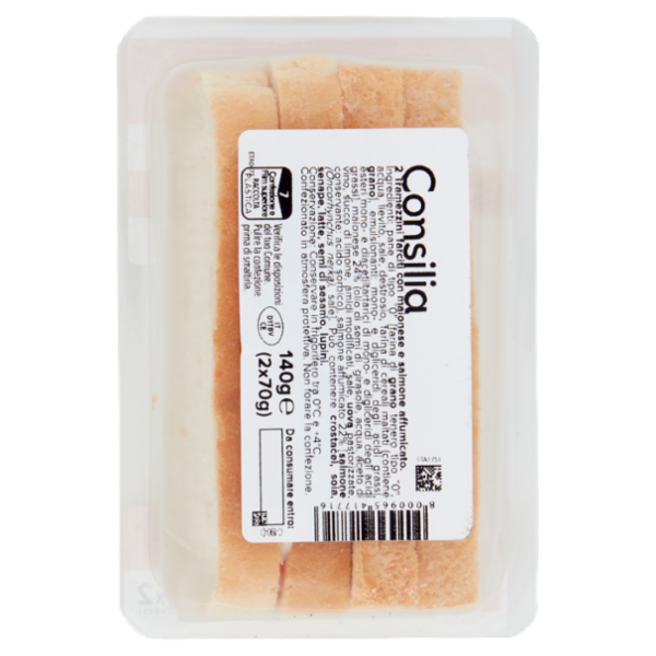 Consilia Tramezzini Farciti Salmone Affumicato e Maionese 2x70 g