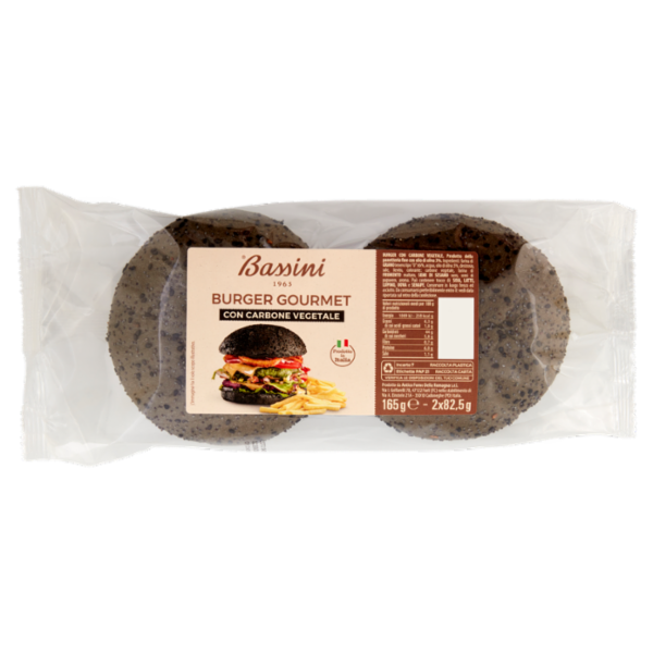 Bassini Burger Gourmet con Carbone Vegetale 2 x 82,5 g