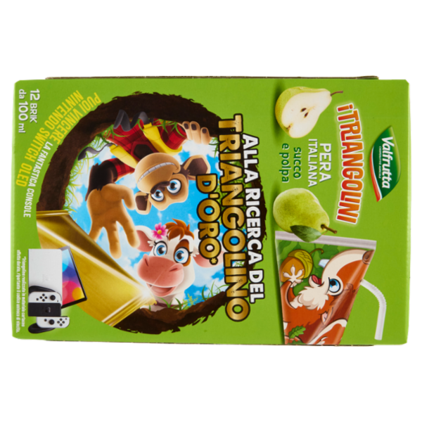 Valfrutta i Triangolini Pera Italiana succo e polpa Brik 12 x 100 ml