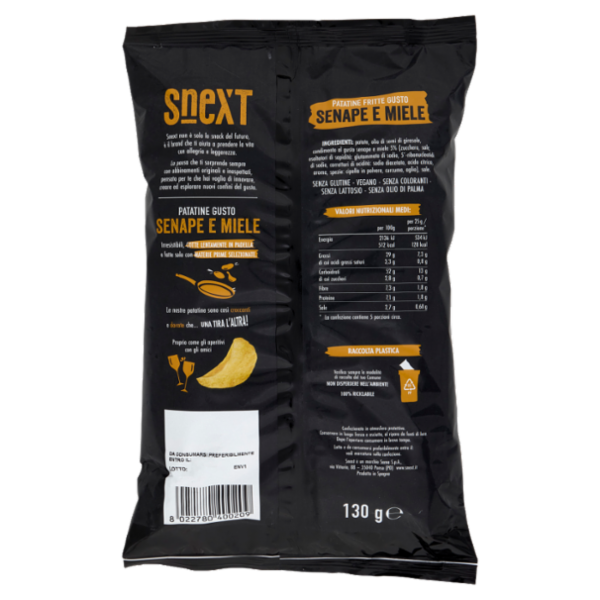 Snext Patatine Gusto Senape e Miele 130 g