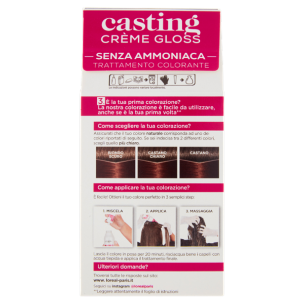 L'Oréal Paris Tinta Capelli Casting Creme Gloss, Senza Ammoniaca, 535 Chocolat