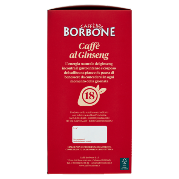 Caffè Borbone Caffè al Ginseng Cialde Compostabili 18 x 7,0 g