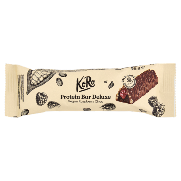 KoRo Protein Bar Deluxe Vegan Raspberry Choc 55 g