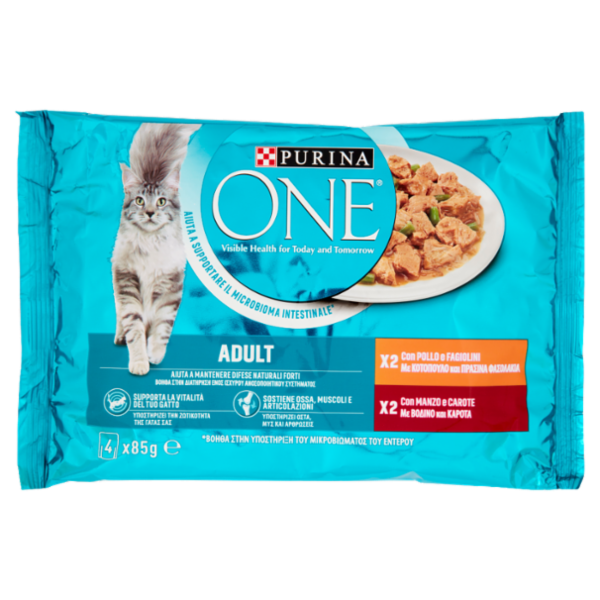 PURINA ONE Single Serve - Adult - Pollo e Manzo - 4x85g