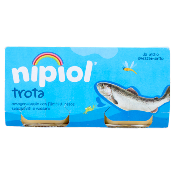 nipiol trota omogeneizzato con filetti di pesce selezionati e verdure 2 x 80 g
