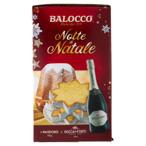Balocco Notte di Natale il Pandoro 750 g & Rocca dei Forti Vino Spumante Dolce 75 cl