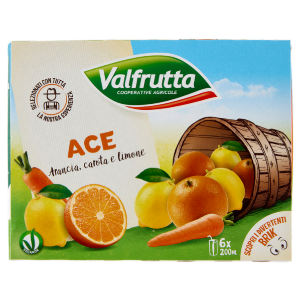 Valfrutta ACE Arancia, carota e limone 6 x 200 ml