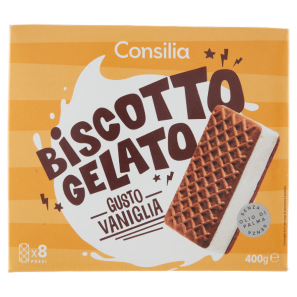 Consilia 8 Biscotti Ripieni di Gelato Vaniglia 400 g