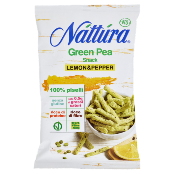 Náttúra Green Pea Snack Lemon&Pepper Bio 80 g