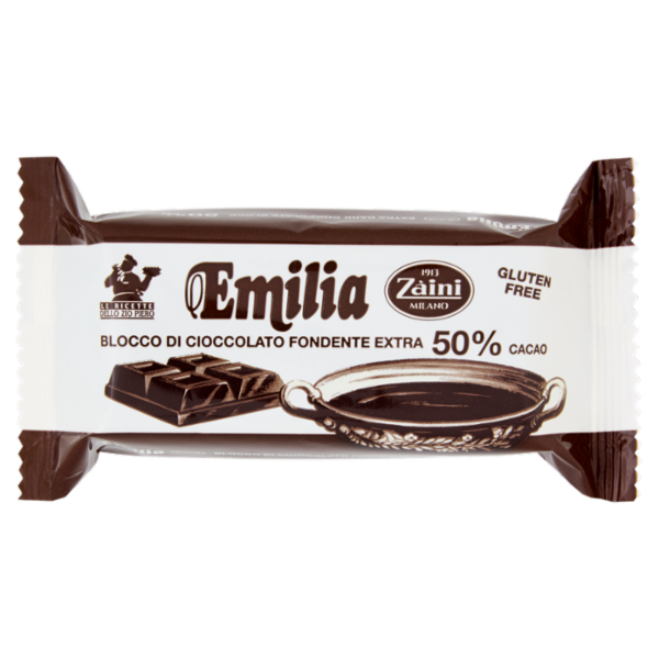 Zàini Emilia Blocco di Cioccolato Fondente Extra 50% Cacao 200 g