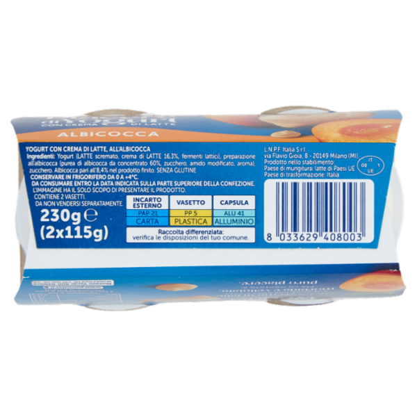 PARMALAT Piacere di Yogurt Albicocca 2 x 115 g