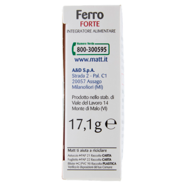 Matt Divisione Pharma Ferro Forte microincapsulato con Vitamina C 30 capsule 17,1 g