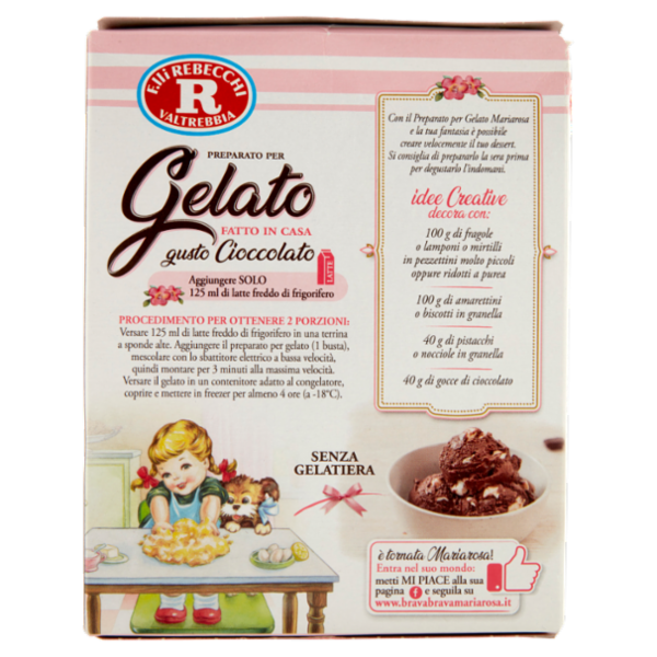 Mariarosa Farci facile Preparato per Gelato Fatto in Casa gusto Cioccolato 2 x 60 g