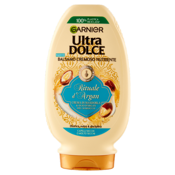 Garnier Ultra Dolce Balsamo capelli crema di Mandorla e Olio d'argan per capelli molto secchi, 200ml