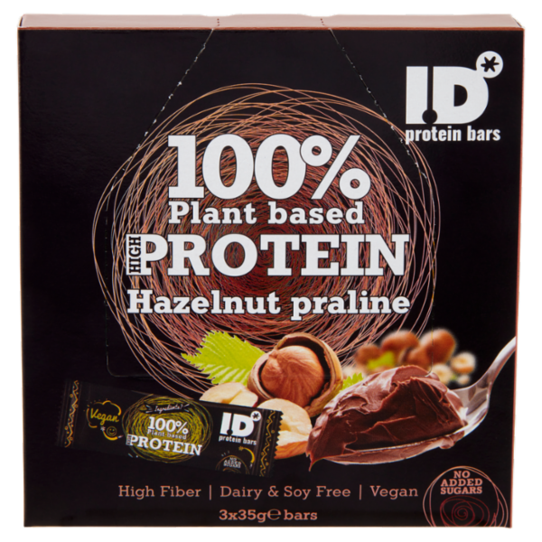 ID 100% Plant based High Protein Hazelnut praline 3 x 35 g