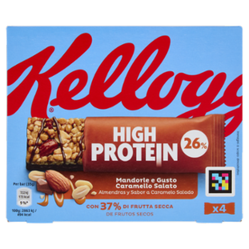 Kellogg's High Protein 26% Mandorle e Gusto Caramello Salato 4 x 35 g