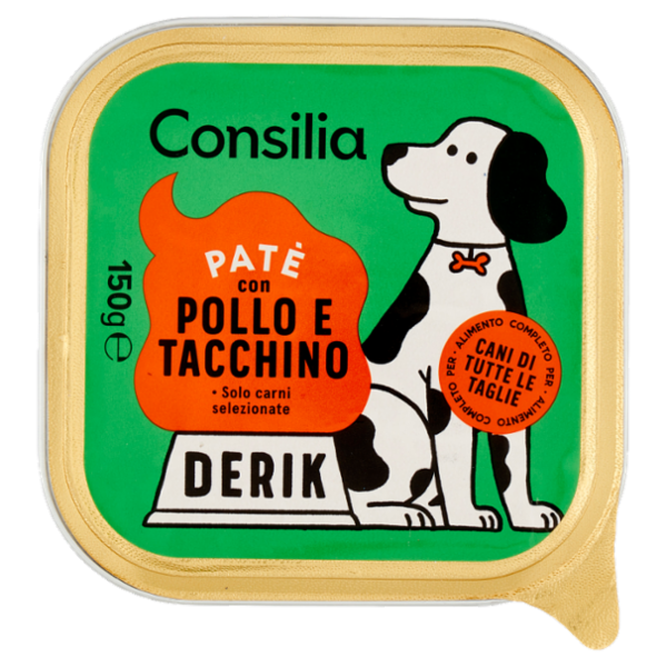 Consilia Derik Paté per Cane con Pollo e Tacchino 150 g