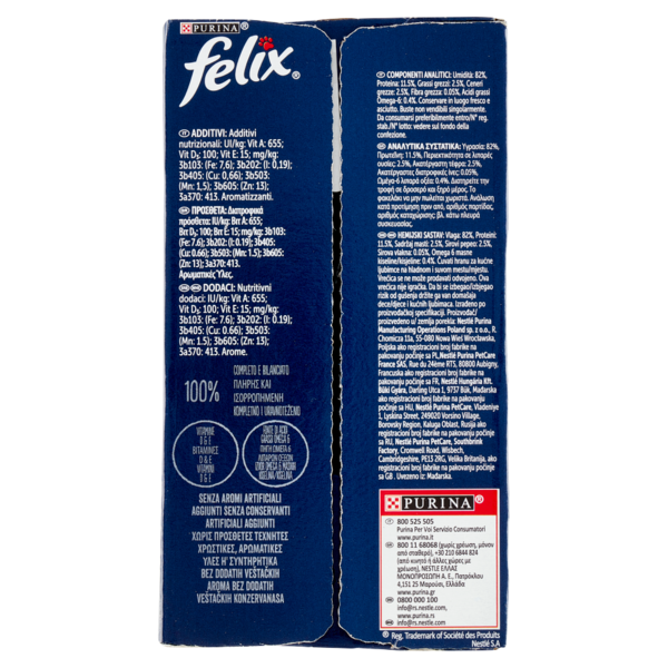 FELIX Le Ghiottonerie le Varietà in Gelatina (Platessa/Tonno & Coniglio/Pollo) 10 x 85 g