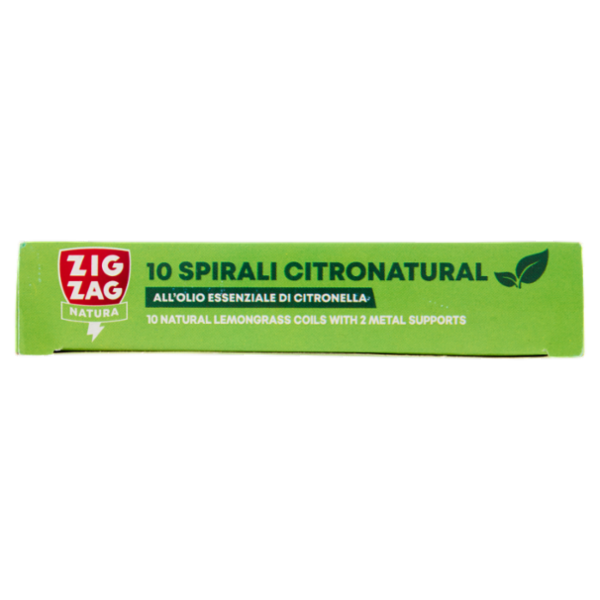 Zig Zag Natura Spirali Citronatural all'Olio Essenziale di Citronella 10 Spirali + 2 Piedistalli
