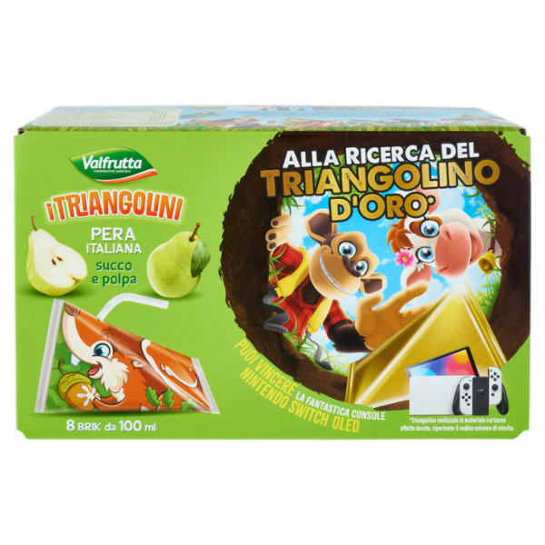 Valfrutta i Triangolini Pera Italiana succo e polpa Brik 8 x 100 ml