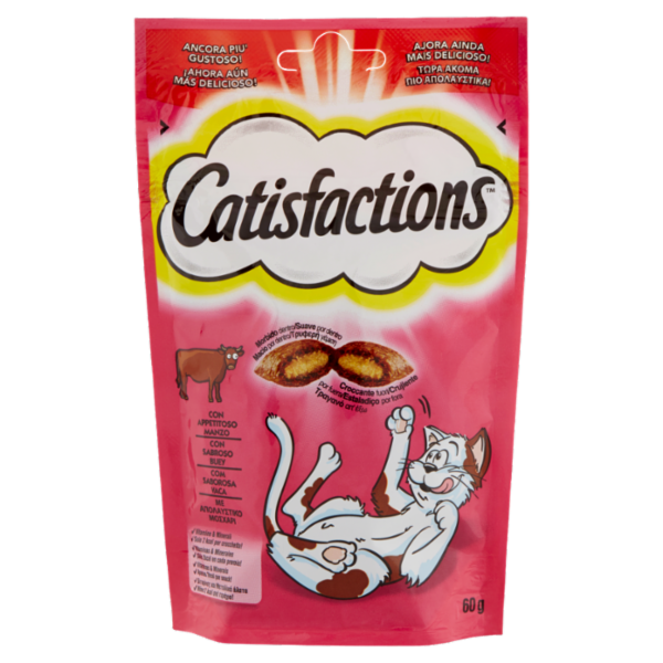 Catisfactions Snack Gatto con Appetitoso Manzo 60 g