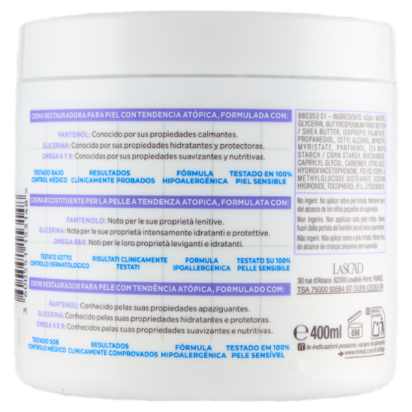 Mixa Panthenol Comfort Crema Ricostituente 400 ml