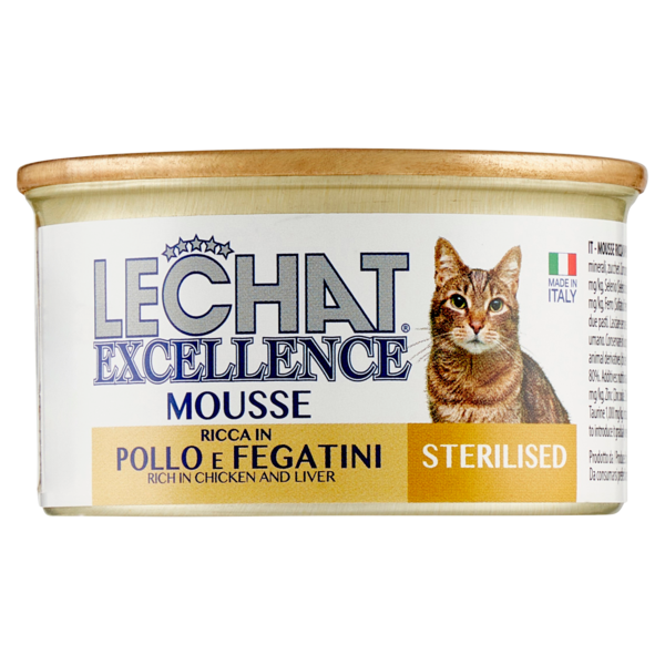 LeChat Excellence Sterilised Mousse Ricca in Pollo e Fegatini 85 g