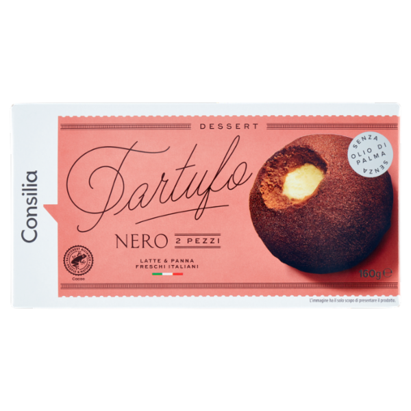 Consilia 2 Tartufi Neri di Gelato Cioccolato Extra Fondente 160 g