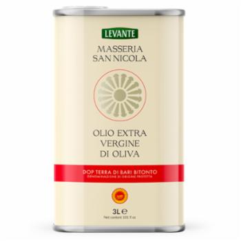 Levante Masseria San Nicola Olio Extra Vergine Di Oliva Dop "terra Di Bari - Bitonto" 3 L