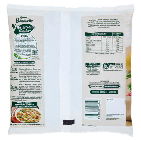 Bonduelle Minestrone Classico Surgelato 1000 g