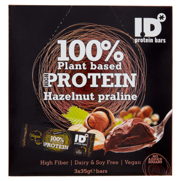 ID 100% Plant based High Protein Hazelnut praline 3 x 35 g