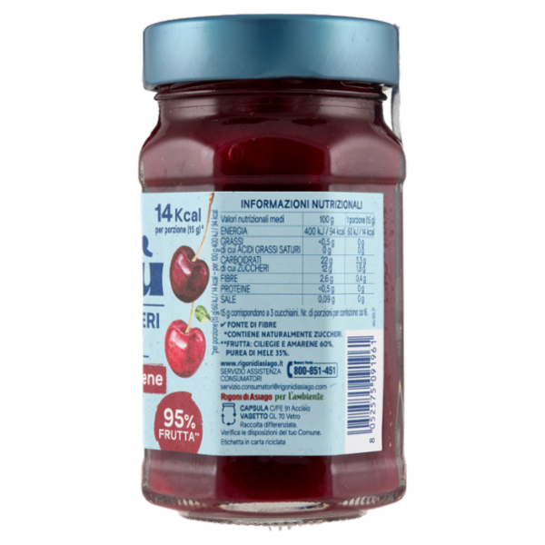 Rigoni di Asiago Natù Senza Zuccheri Aggiunti° Cliliegie e Amarene bio 240 g