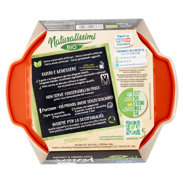 Riso Scotti Naturalissimi Bio Riso Integrale Venere con Farro e Legumi 180 g